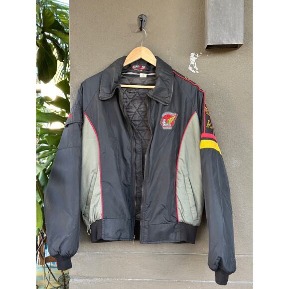 Vintage 90s Y2K Crown GWRRA Gold Wing Peg Men's Large Motorcycle Varsity Jacket - Picture 2 of 11